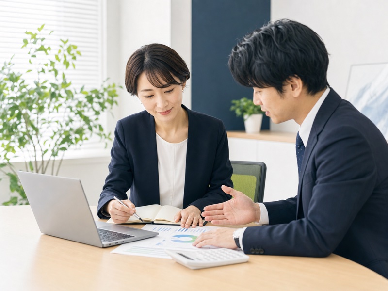 会計・税務の打ち合わせをするイメージ写真